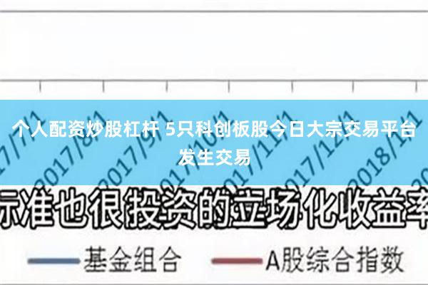 个人配资炒股杠杆 5只科创板股今日大宗交易平台发生交易