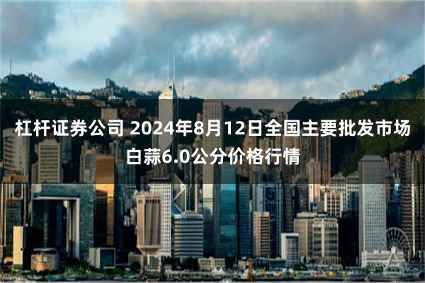 杠杆证券公司 2024年8月12日全国主要批发市场白蒜6.0公分价格行情