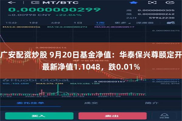 广安配资炒股 9月20日基金净值：华泰保兴尊颐定开最新净值1.1048，跌0.0