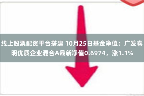 线上股票配资平台搭建 10月25日基金净值：广发睿明优质企业混合A最新净值0.6