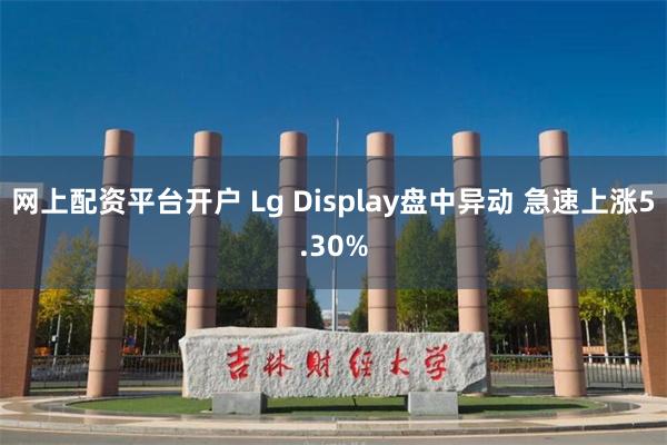 网上配资平台开户 Lg Display盘中异动 急速上涨5.30%