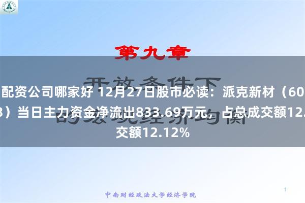 配资公司哪家好 12月27日股市必读：派克新材（605123）当日主力资金净流出