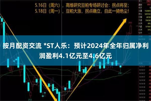 按月配资交流 *ST人乐：预计2024年全年归属净利润盈利4.1亿元至4.6亿元