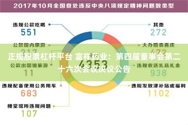 正规股票杠杆平台 富祥药业：第四届董事会第二十六次会议决议公告